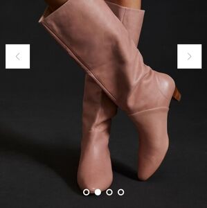 Anthropologie :Silent D Kitten-heeled Slouch Boot Dusty Rose Leather/ nevwr worn